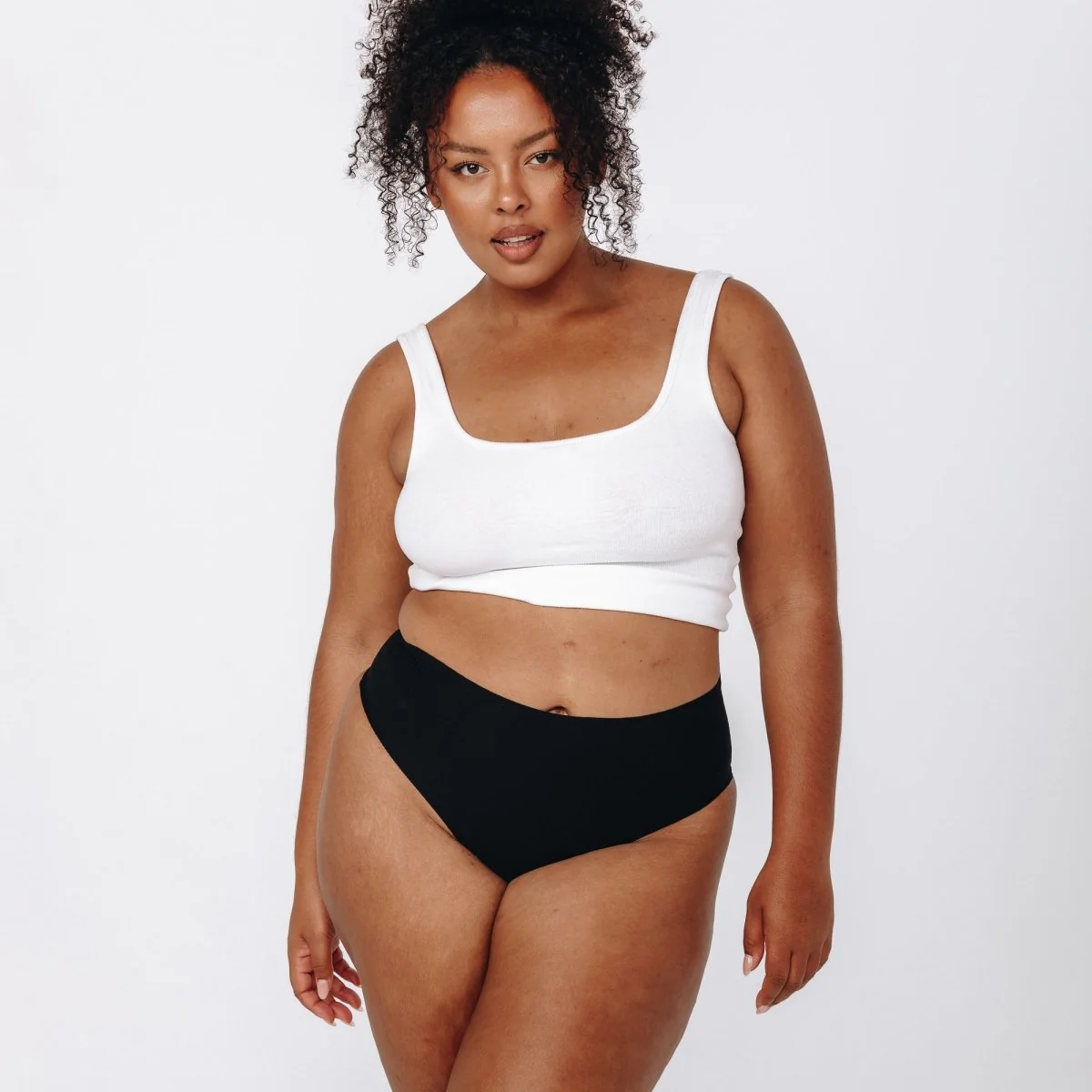 High-Rise Bikini - Seamless Cotton - Black - Image 7