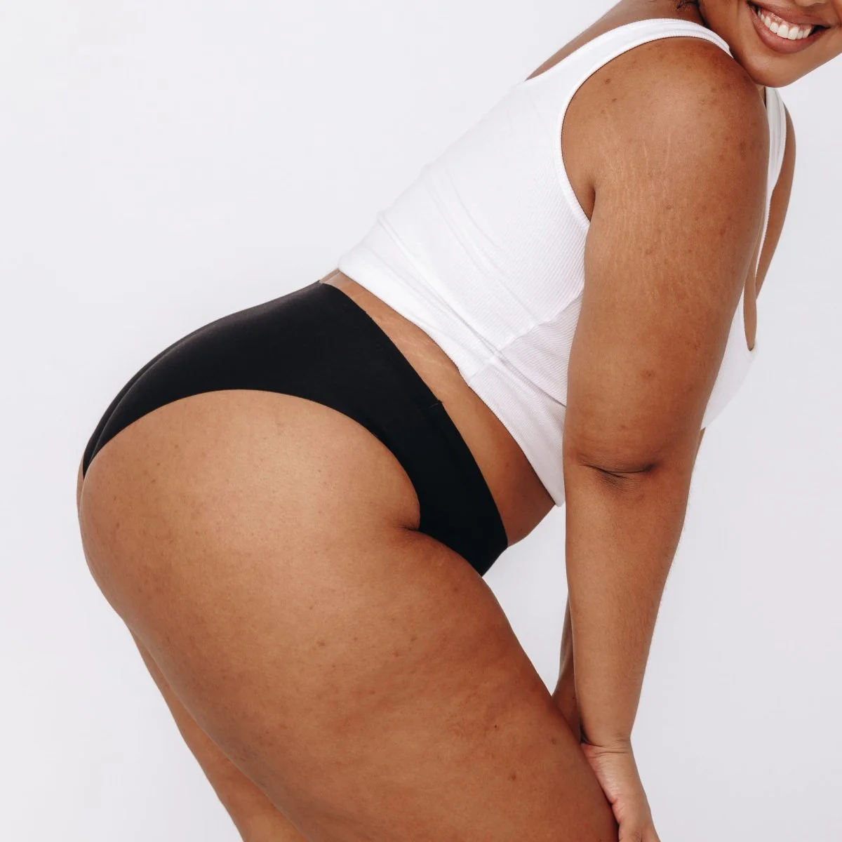 Mid-Rise Bikini - Seamless Cotton - Black - Image 6