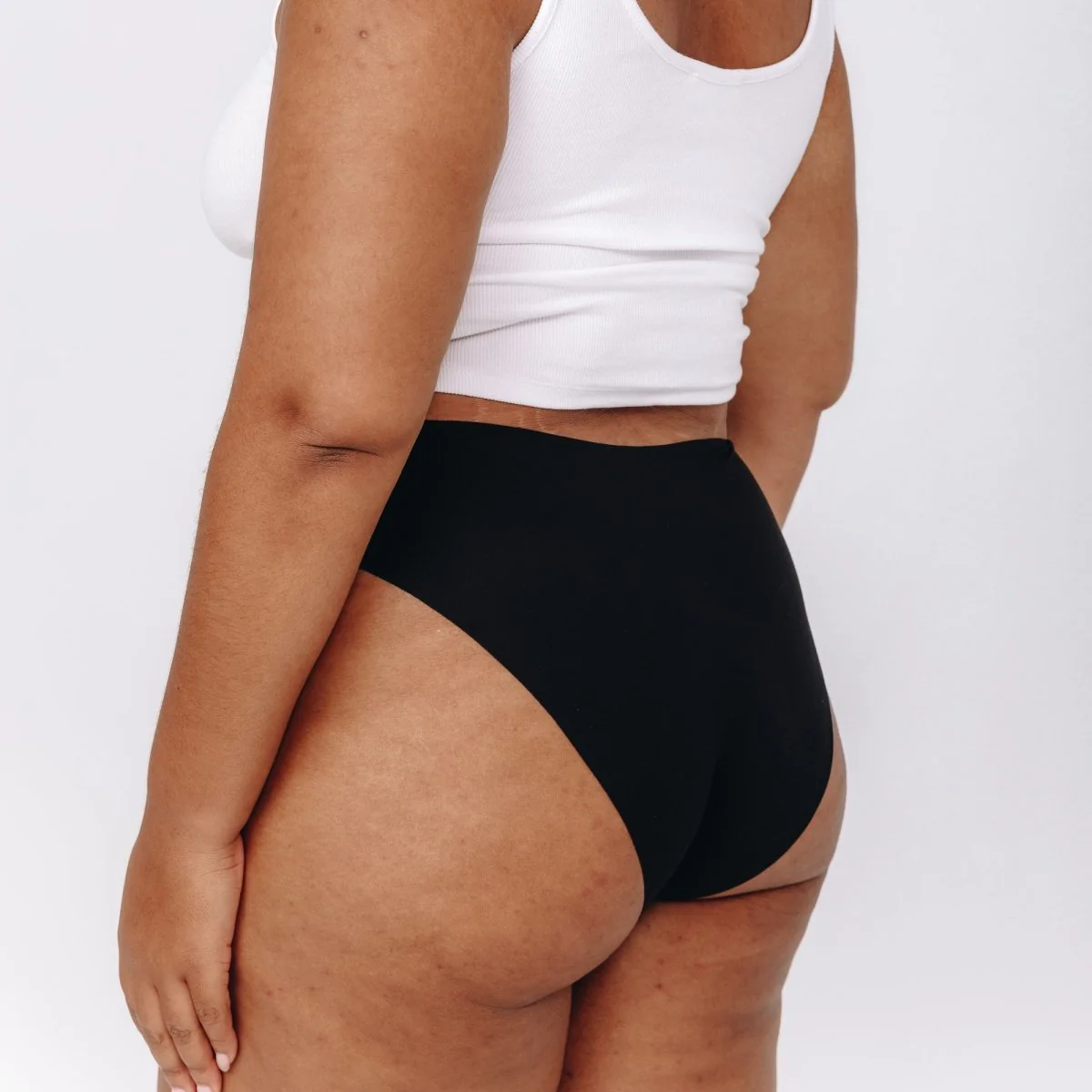 Mid-Rise Bikini - Seamless Cotton - Black - Image 7