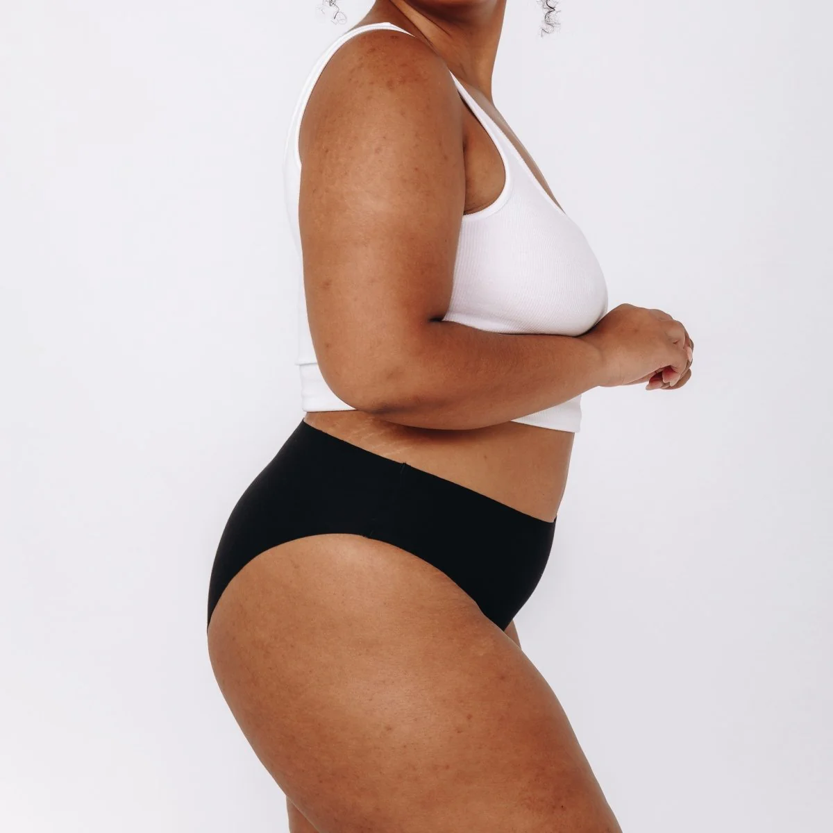 Mid-Rise Bikini - Seamless Cotton - Black - Image 8