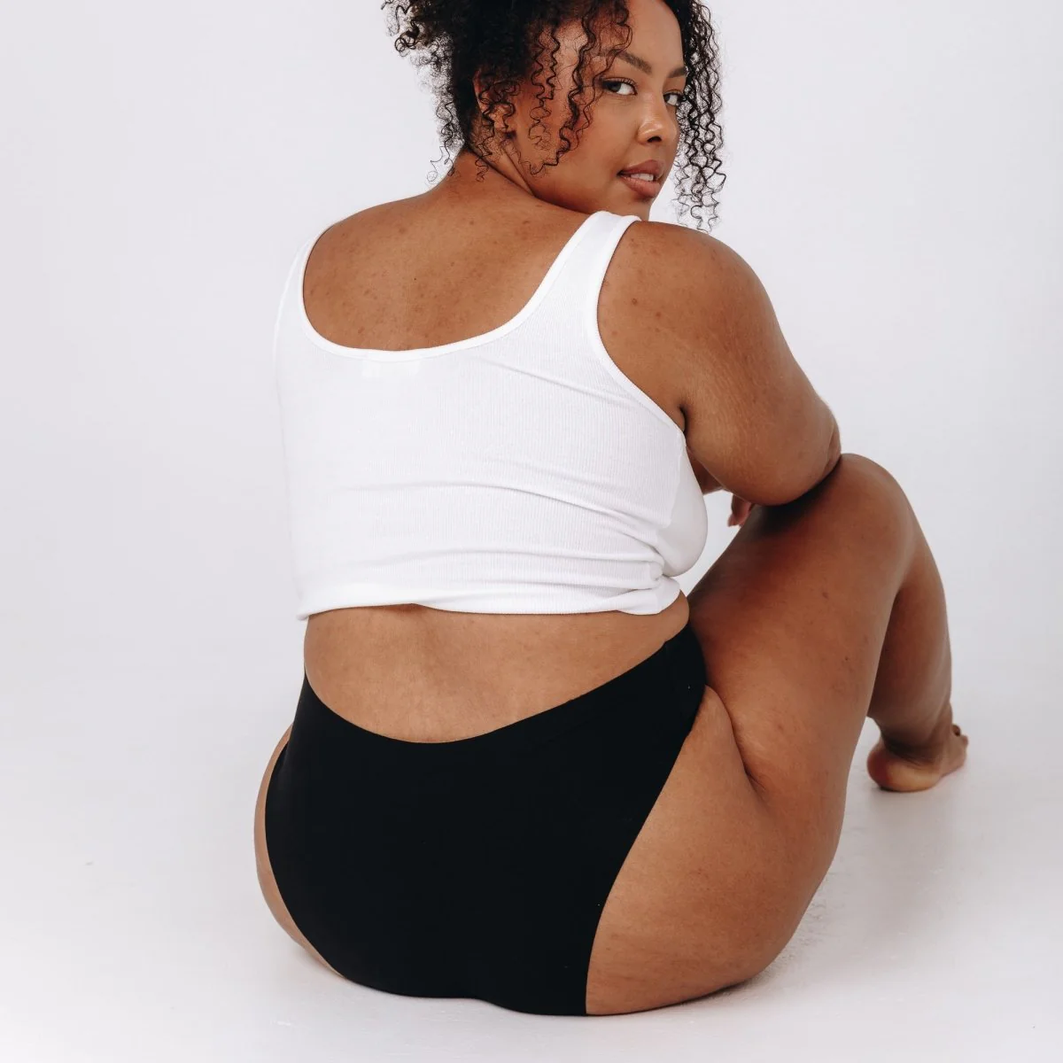 Mid-Rise Bikini - Seamless Cotton - Black - Image 9